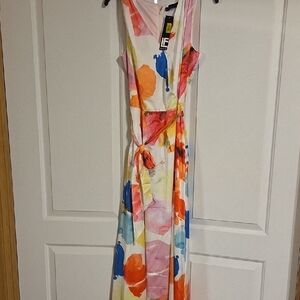 Leslie Fay Multicolor Sleeveless Maxi Dress